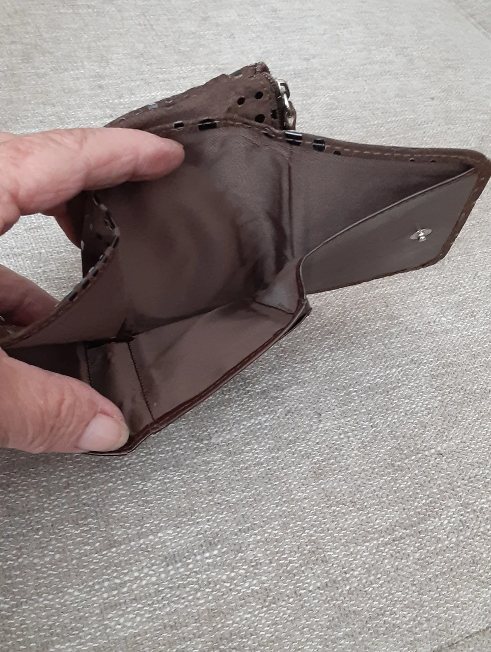 Lodis brown Suede leather Small wallet